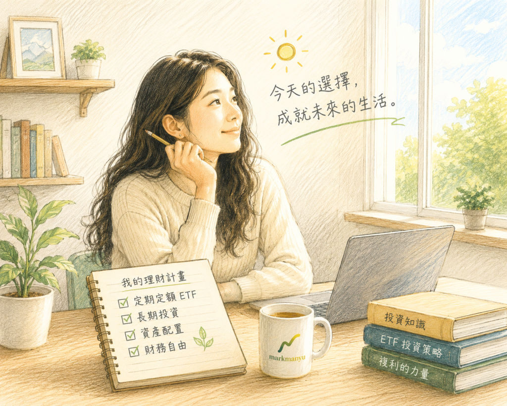 新手投資 ETF 理財規劃示意圖（圖片來源：AI 生成，僅供示意）