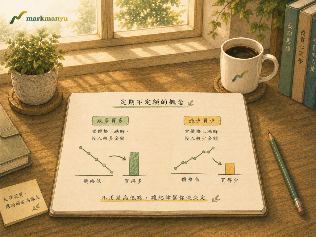 定期不定額是什麼原理說明，筆記概念圖場景（AI 生成）